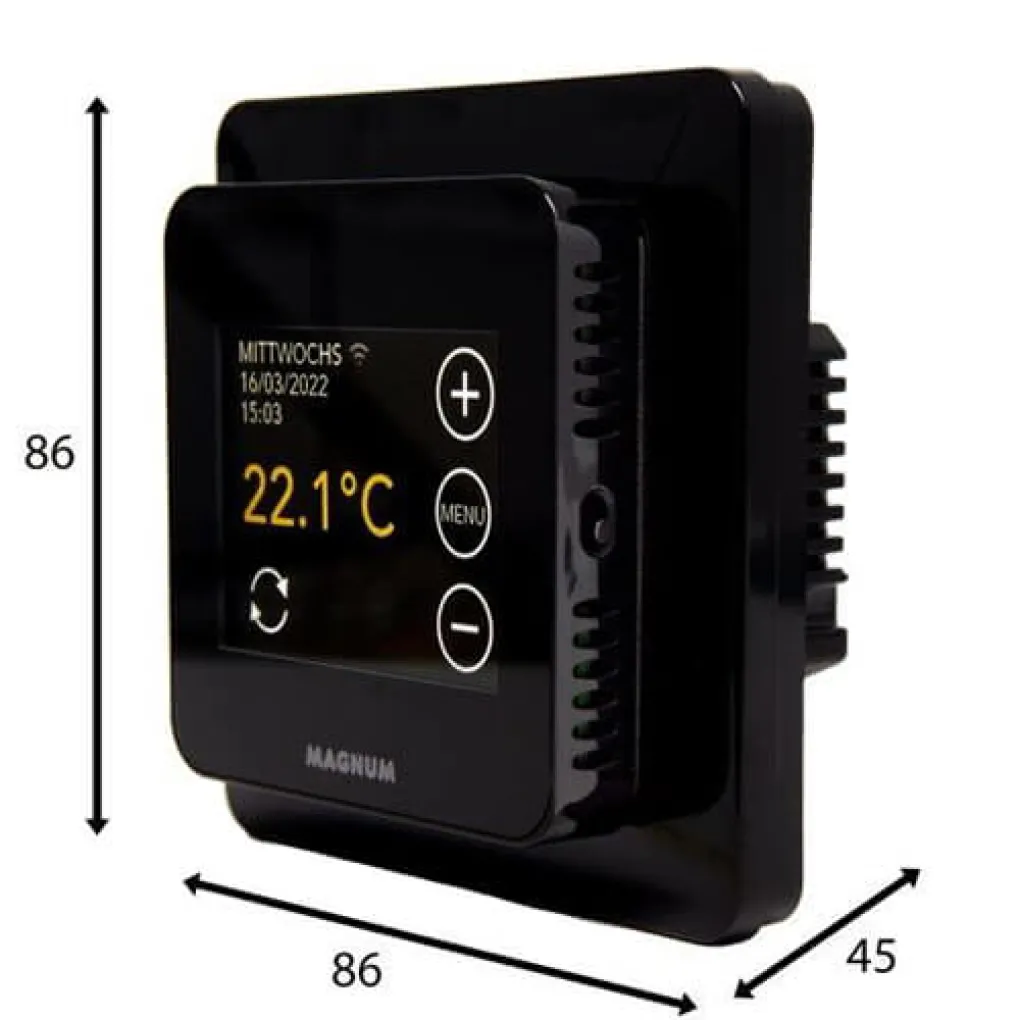 Терморегулятор для теплого пола Magnum Heating Remote Control Wi-Fi Black (825101)- Фото 3